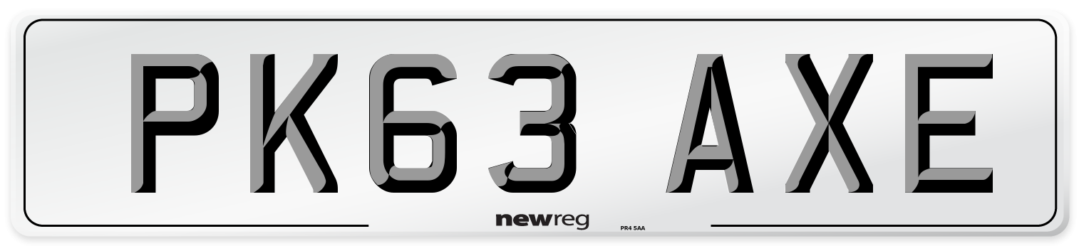 PK63 AXE Number Plate from New Reg